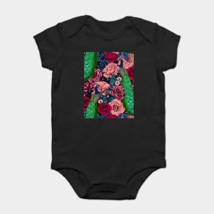 Peacocks in the rose garden Baby Bodysuit